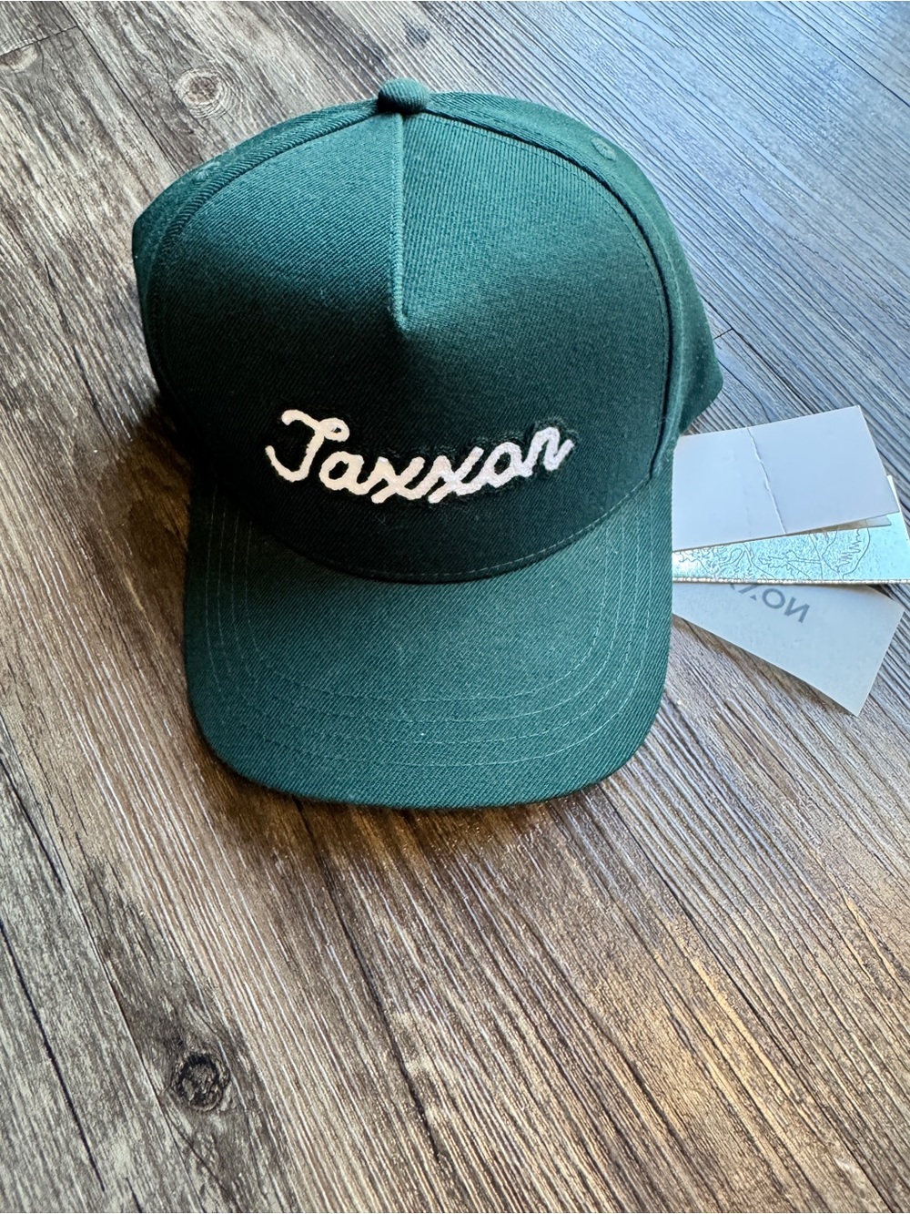 Jaxxon Dark Green Script Logo Baseball Cap